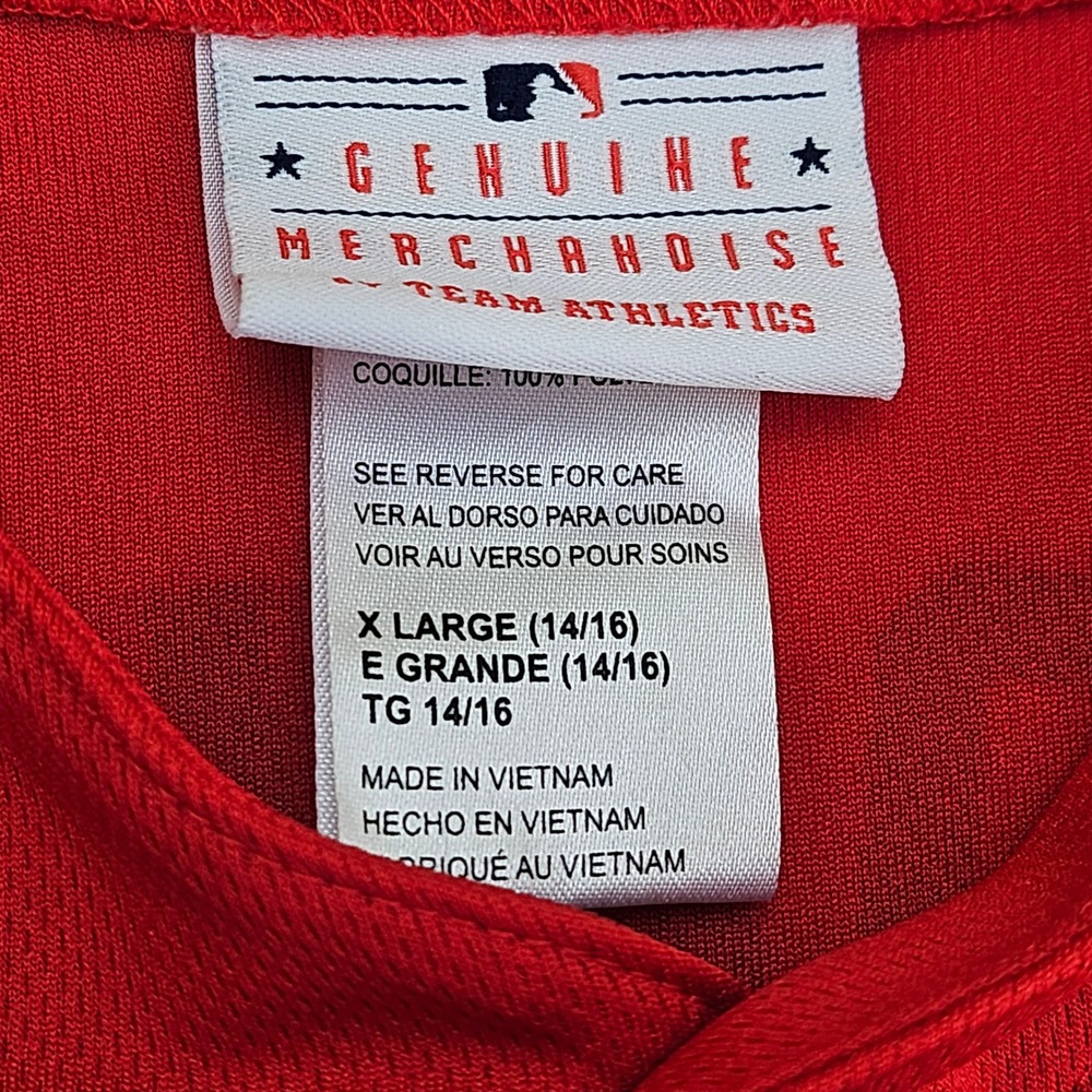 St Louis Cardinals Yadier Molina 4 Youth XL Red Baseball Jersey Team Athletics - Picture 4 of 10